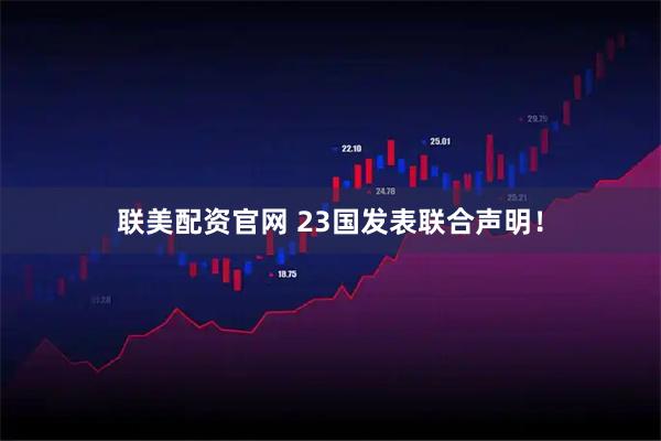 联美配资官网 23国发表联合声明！